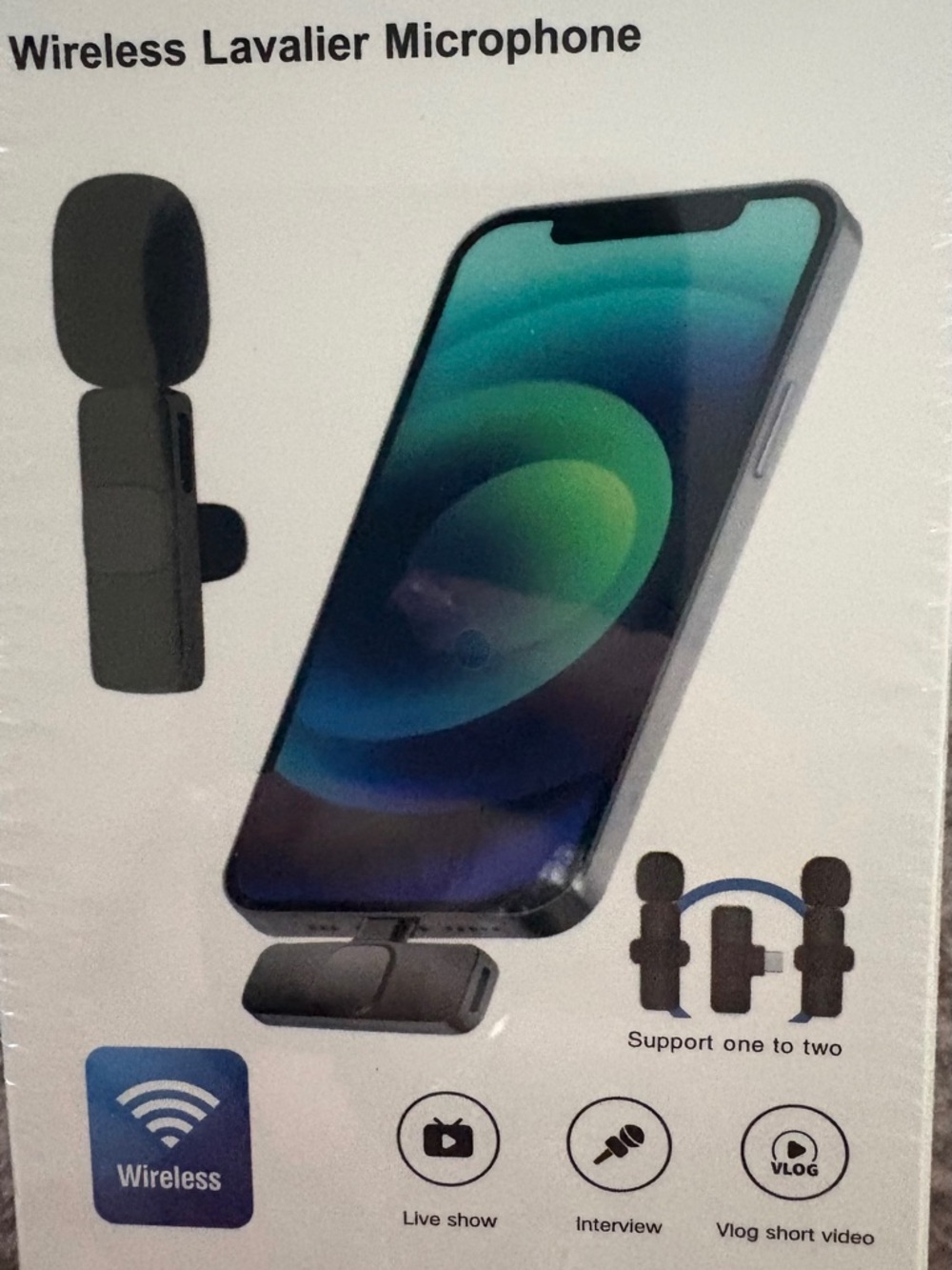 Wireless Lavalier Microphone for Smartphone - Black